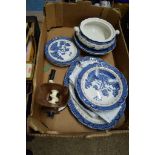 BOOTHS REAL OLD WILLOW PLATES AND TUREEN