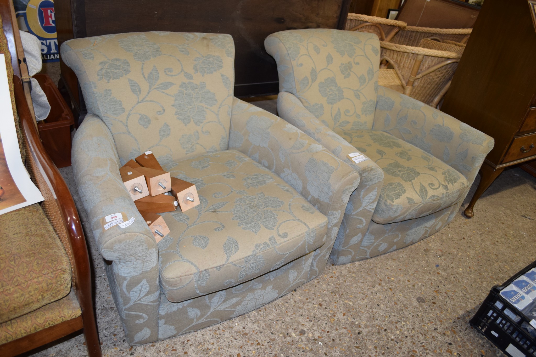 PAIR OF MARKS & SPENCER MODERN “GRAND-DAD” EASY CHAIRS