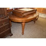 OVAL EXTENDING WALNUT EFFECT DINING TABLE, 184CM LONG