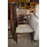 EDWARDIAN BEDROOM CHAIR (A/F)