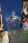 LARGE GLASS SWEET JAR AND COVER