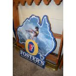 FOSTERS LAGER TIN ADVERTISING SIGN, 85CM HIGH