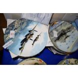 COLLECTION OF PLATES WITH AIRCRAFT BY DAVENPORT POTTERY