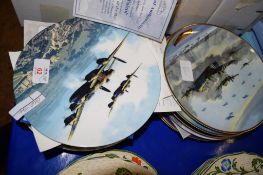 COLLECTION OF PLATES WITH AIRCRAFT BY DAVENPORT POTTERY