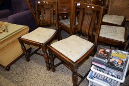 SET OF FOUR OAK DINING CHAIRS