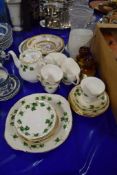 COLCLOUGH TEA SET WITH A GREEN FLORAL DESIGN AND OTHER CERAMICS