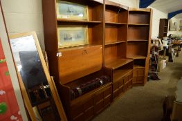 SET OF THREE MODERN TEAK SECTIONAL DISPLAY UNITS