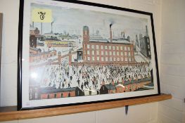 LOWRY PRINT OF AN INDUSTRIAL SCENE DATED 1965