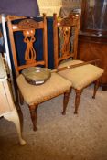 PAIR OF LATE 19TH CENTURY PIERCED SPLAT BACK DINING CHAIRS