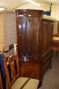 REPRODUCTION FULL HEIGHT GLAZED TOP CORNER CUPBOARD, 180CM HIGH