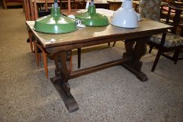 OAK REFECTORY TYPE DINING TABLE, 152CM WIDE