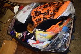 SUITCASE CONTAINING VARIOUS CLOTHING, FABRICS ETC