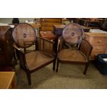 PAIR OF EARLY 20TH CENTURY BERGERE SINGLE CANED ARMCHAIRS