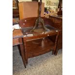 MAHOGANY TWO-TIER WASH STAND WITH TRAY TOP AND GLASS INSET, 75CM WIDE
