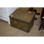 VINTAGE BRASS LOG BOX, 50CM WIDE