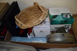 BOX INCLUDING VARIOUS KITCHEN WARE, JUBILEE ALES ETC