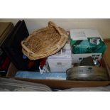 BOX INCLUDING VARIOUS KITCHEN WARE, JUBILEE ALES ETC