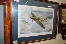 COMMEMORATIVE COLOURED PRINT “THE FINEST HOUR” SIGNED TO MARGIN IN PENCIL BY GEOFFREY WELLAM