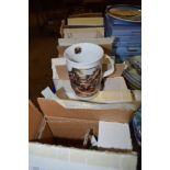 SIX BOXES OF DAVENPORT POTTERY MUGS DECORATED WITH VARIOUS COUNTRY SCENES
