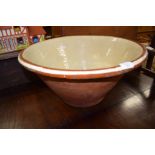 LARGE EARTHENWARE BREAD CROCK, 51CM DIAM