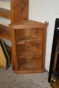 MODERN SMALL PINE WALL MOUNTING CORNER CUPBOARD, 39CM WIDE