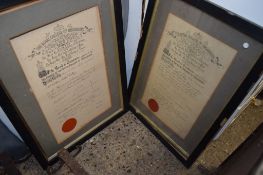 TWO VINTAGE FRAMED CERTIFICATES FROM THE ROYAL COLLEGE OF ORGANISTS