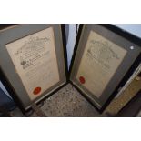 TWO VINTAGE FRAMED CERTIFICATES FROM THE ROYAL COLLEGE OF ORGANISTS