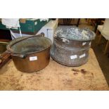 TWO VINTAGE METAL COAL BUCKETS