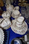 ROYAL STANLEY TEA SET COMPRISING CUPS, SAUCERS, SANDWICH PLATE, TEA POT, SUGAR BOWL, MILK JUG