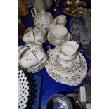 ROYAL STANLEY TEA SET COMPRISING CUPS, SAUCERS, SANDWICH PLATE, TEA POT, SUGAR BOWL, MILK JUG