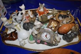 TRAY CONTAINING CERAMIC ITEMS, MAINLY NOVELTY CATS