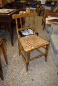 VICTORIAN PAINTED CANE SEATED BEDROOM CHAIR