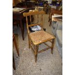 VICTORIAN PAINTED CANE SEATED BEDROOM CHAIR