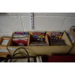 WOODEN BOX CONTAINING VARIOUS RECORDS