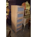 MODERN PINE EFFECT FIVE DRAWER STORAGE UNIT, 41CM WIDE