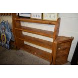 MODERN PINE BOOKCASE, 103CM WIDE