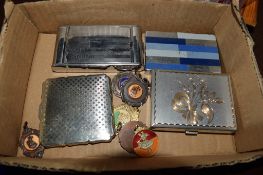 BOX OF PLATED COMPACTS INCLUDING ONE BY HOUBIGANT