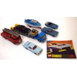 Group of mainly 1960s Corgi toy vehicles to include Bewick Riviera and Dolphin 20 cruiser trailer,
