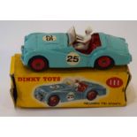 Dinky Triumph TR2 sports car model no 111, in original box