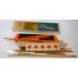 Vintage Russian self-build wooden glider toy in original box with instructions