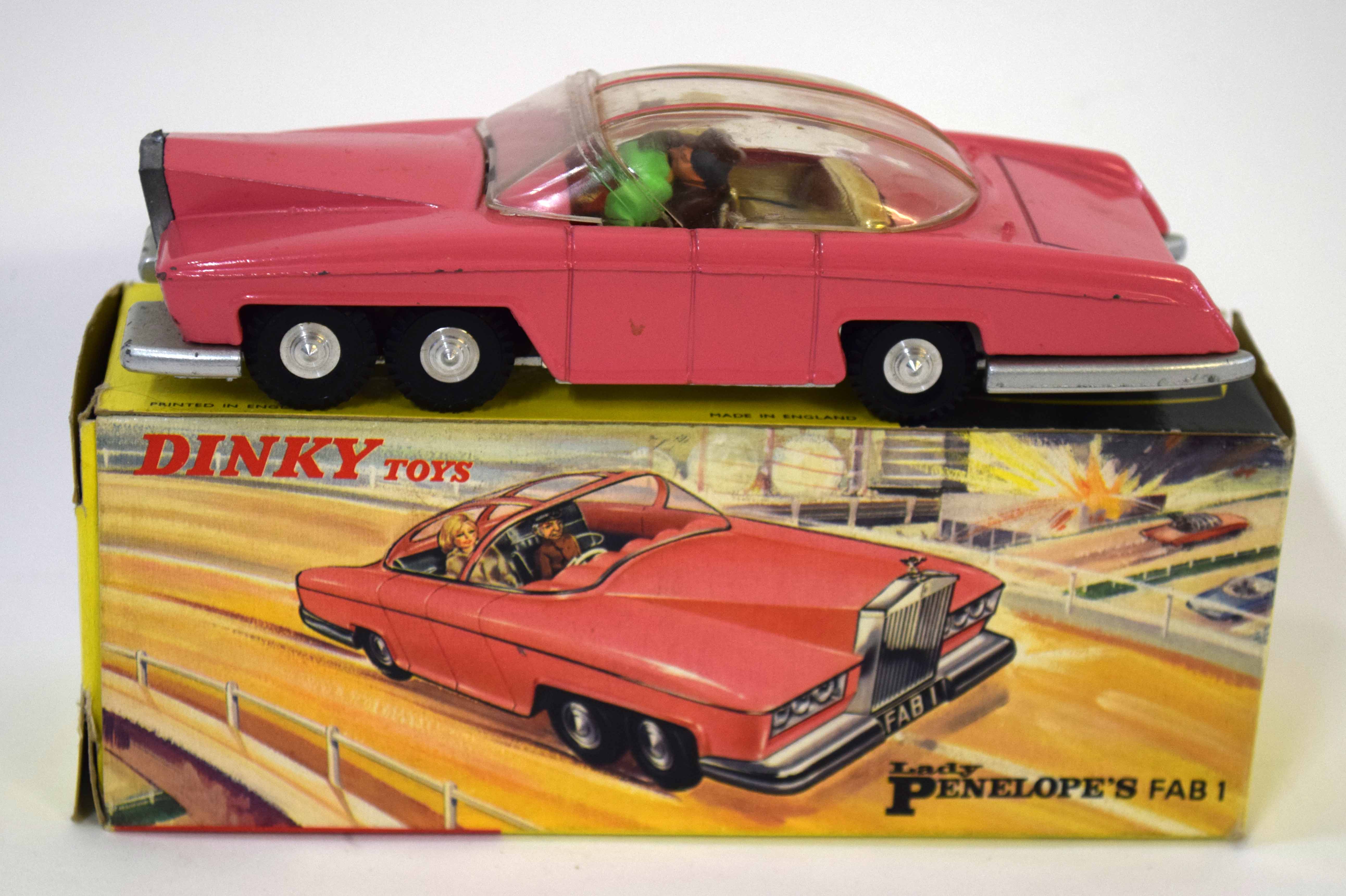 1960s Dinky Toys Lady Penelope~s Fab 1 model no 100, in original box (lacking plinth)