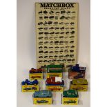 Group of eight vintage Matchbox series toy vehicles in original boxes, together with a Matchbox