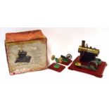 Mamod stationary steam engine in original box, circa 1950s