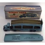 1950s Dinky Toys Pullmore car transport model no 982, in original blue and white striped box