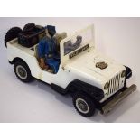 Vintage tin plate Police Jeep circa 1960s (a/f)