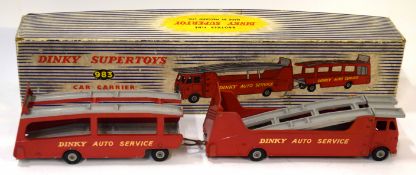 Dinky SuperToys model no 983 car carrier with trailer in original box