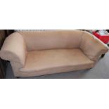 Mahogany framed Chesterfield sofa with loose covers, baluster supports 2m wide