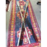 Pair of vintage oars, 2.3m long