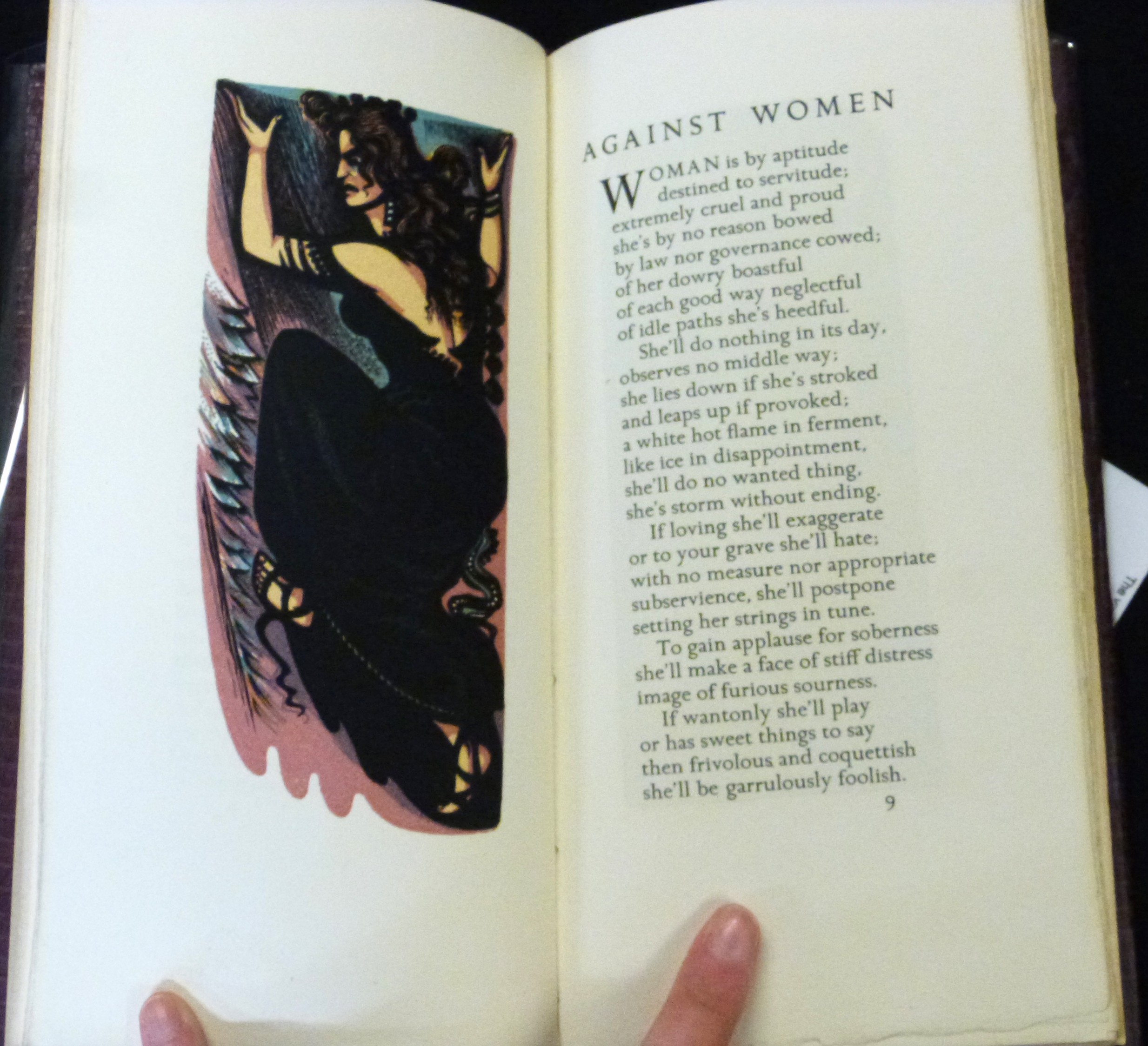 GWYN WILLIAMS: AGAINST WOMEN, A SATIRE TRANSLATED FROM THE OLD WELSH, ill John Petts, London, Golden - Image 3 of 3