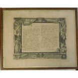 Framed black and white print of Queen Victoria's address to the nation on the death of her grandson,